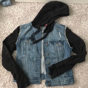 Jean jacket sweatshirt material